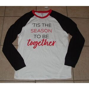 NEW Mens Sz Medium Christmas TIS THE SEASON TO BE TOGETHER Sleep Shirt PJ PLACE